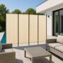 Składany parawan ogrodowy pokojowy 4-panelowy 167x216 cm beżowy MultiGarden