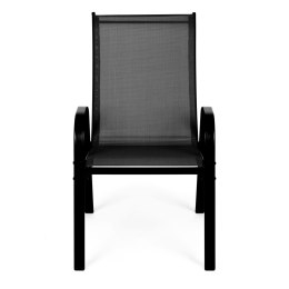 Zestaw komplet 4 krzeseł ogrodowych na taras balkon czarne MultiGarden