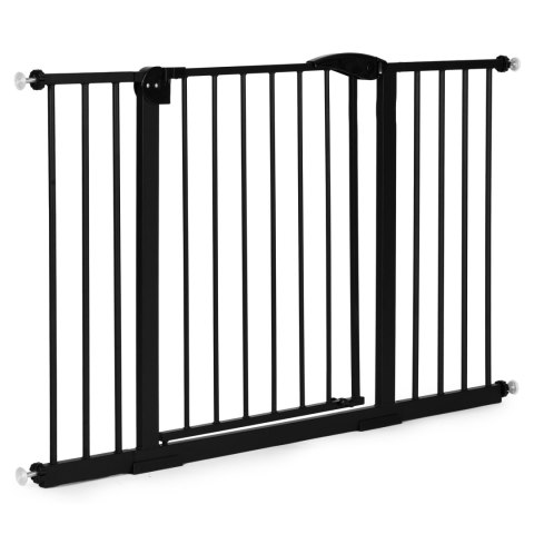 Bramka barierka zabezpieczająca 74-132 cm na schody i drzwi stal dodatkowe panele czarna ECOTOYS