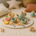 Drewniany zestaw do herbaty dzbanek filiżanki 14 elementów ECOTOYS