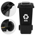 Kosz na śmieci pojemnik 120L kubeł śmietnik czarny odpady zmieszane gumowe koła