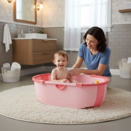 Wanienka dla dzieci wanna turystyczna składana odpływ różowa ECOTOYS